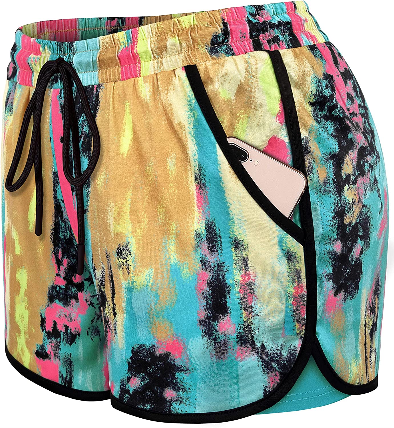 230816061612769_1 Blevonh Womens 2 in1 Running Athletic Workout Yoga Shorts with Pockets S-XXXL - Image 1